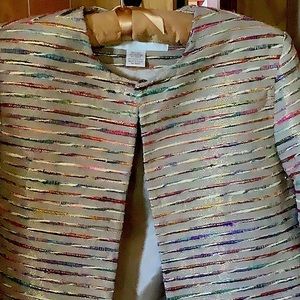 Doncaster silk, multi- colored striped jacket.